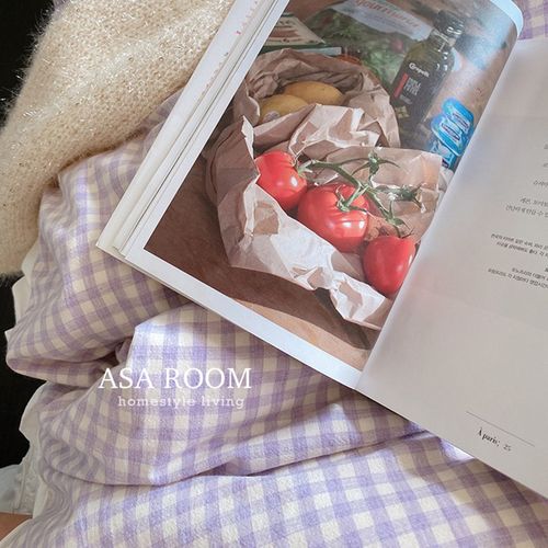 开学季 一眼万年 耐看格纹~asaroom 韩国纯棉被套 双人四季用被罩