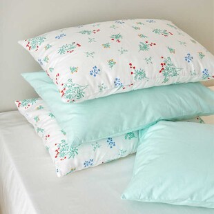 六月雨白A类水森林纯棉全棉枕头套一对枕芯罩枕巾宿舍单只48 74cm