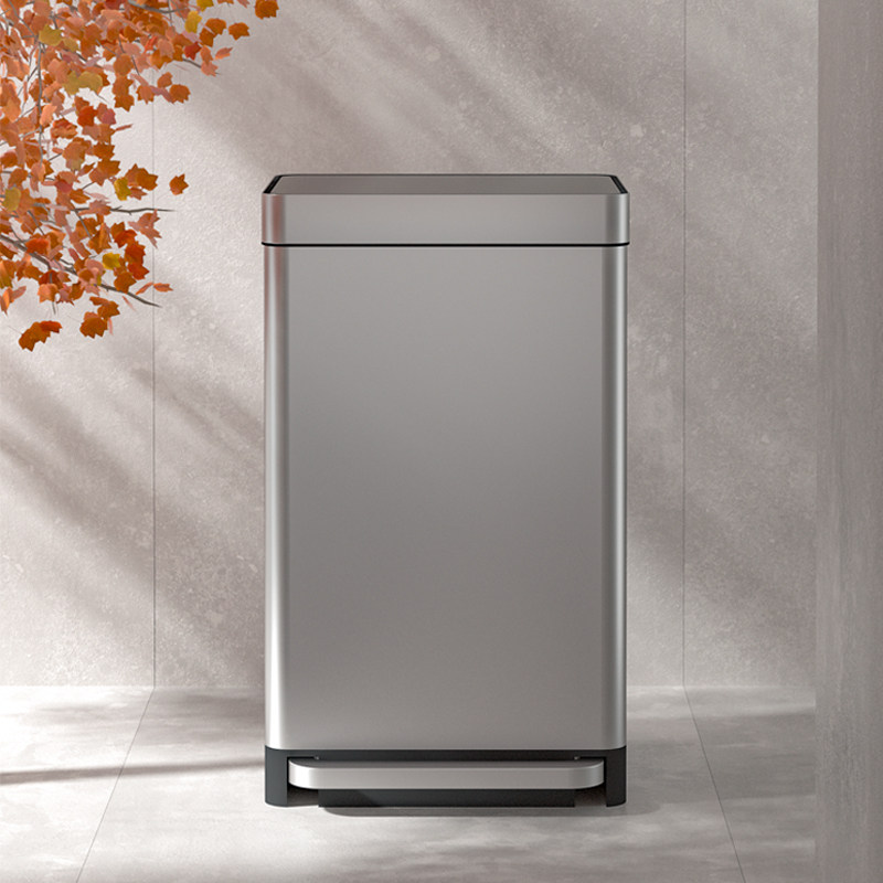 不锈钢大号垃圾桶商用大容量50升脚踏带盖家用超大办公室厨房专用