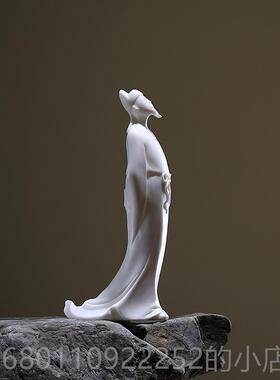 正品龙器禅意李白陶瓷物摆博件创人意中玄关古架茶室式软装饰工艺