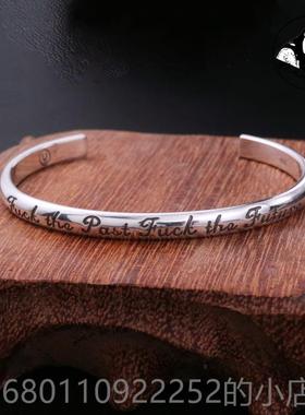 正品伊瓦岚 NDUECOVRR高桥盾字母手镯男女纯银开口覆E古手环个性