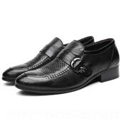 鞋 正品 厚底增高加绒 磨底耐鞋 真皮四季 山羊皮男套脚硬商务正装 皮鞋