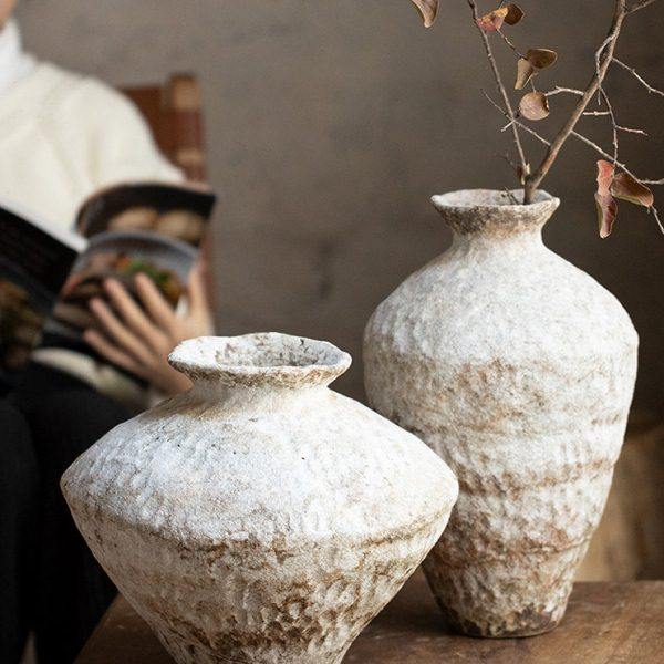 插花复古怀旧手工民宿酒店侘寂风禅意摆件陶器花器陶瓷花瓶粗陶瓶,家居饰品,家饰软装搭配套装,淘宝优惠券,粉丝福利购,淘宝优惠卷
