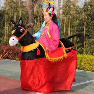 凭霄社火道具表演道具跑毛驴道具赶马小毛驴社火演出用品赶马小跑