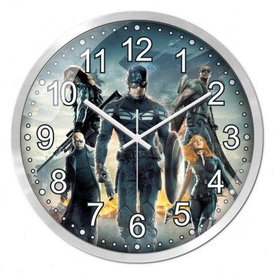 美国队长儿童房挂钟男孩卧室钟表静音卡通挂钟客厅创意时钟挂墙钟,家居饰品,挂钟,淘宝优惠券,粉丝福利购,淘宝优惠卷