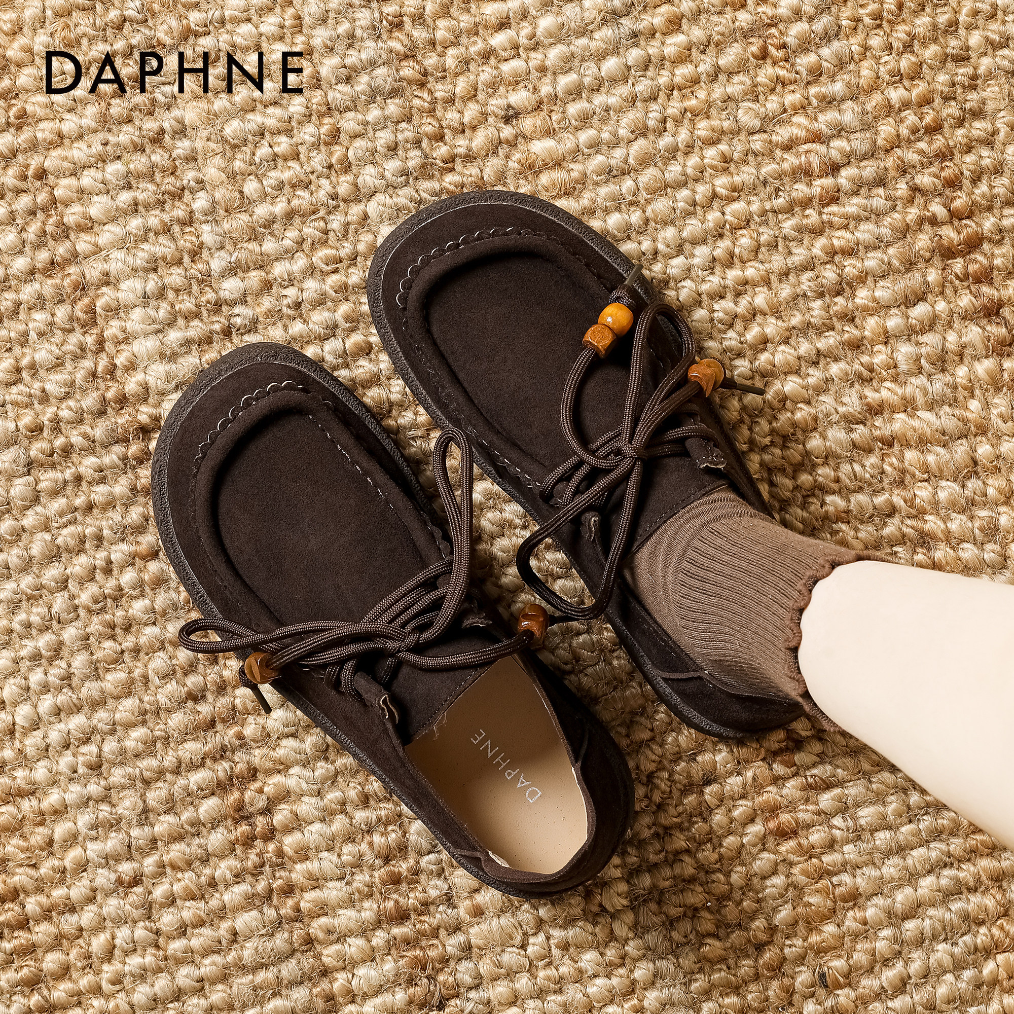 达芙妮复古袋鼠鞋女2026春季新款百搭时尚轻便单鞋软底全包勃肯鞋,女鞋,时尚休闲鞋,淘宝优惠券,粉丝福利购,淘宝优惠卷