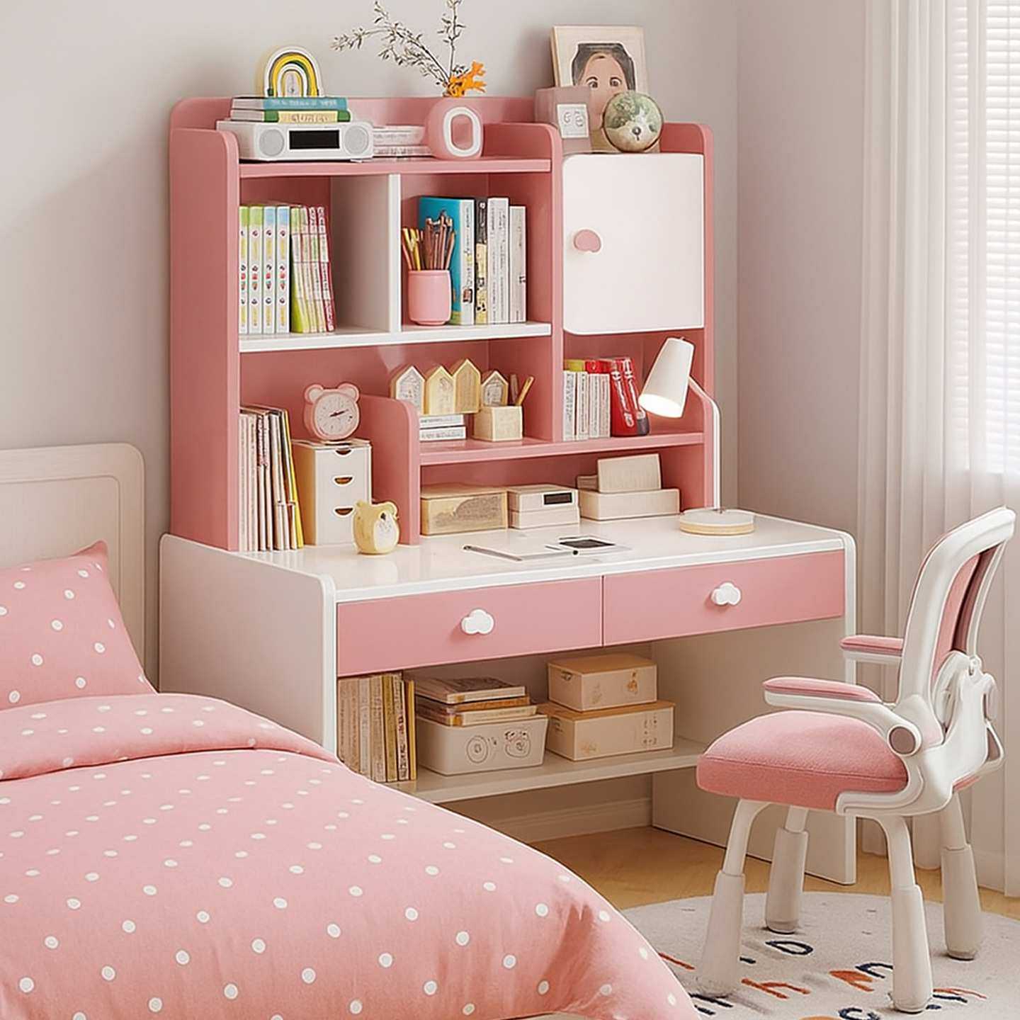 书桌书架一体桌子儿童家用可升降学习写字桌书架带抽屉卧室电脑桌,3C数码配件,摄像机配件,淘宝优惠券,粉丝福利购,淘宝优惠卷