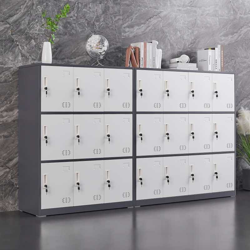 9U学生书包柜1.2米铁皮员工更衣柜带锁储物柜健身房舞蹈教室存放,3C数码配件,摄像机配件,淘宝优惠券,粉丝福利购,淘宝优惠卷