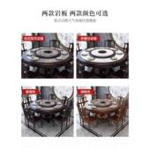正品 锅饭桌家用饭店大圆2岩m橡木 实木餐桌新中圆桌形板电磁炉火式