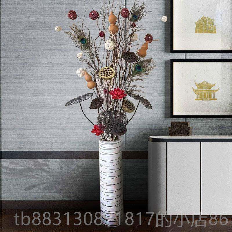 正品干 干枝装树饰客厅落地干 干燥瓶陶瓷家玄关居花龙柳插花天然