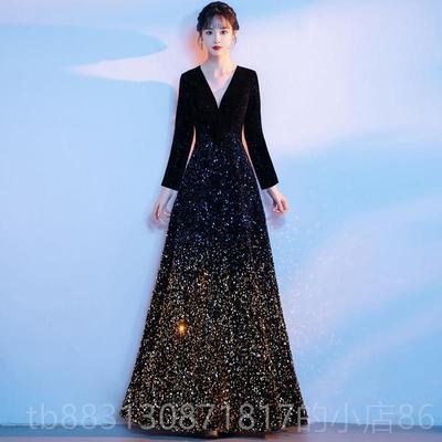 正品台大合唱团演主出服歌手高端大气钢成人指挥礼服舞琴持人亮片