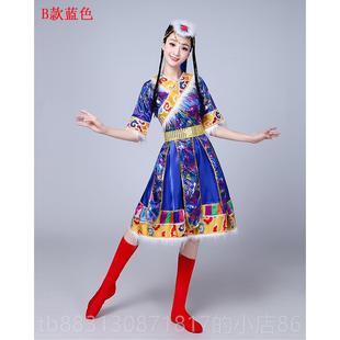 女演成 舞 人水袖 少数民族服装 广场表演 正品 长短袖 藏族舞蹈出服装