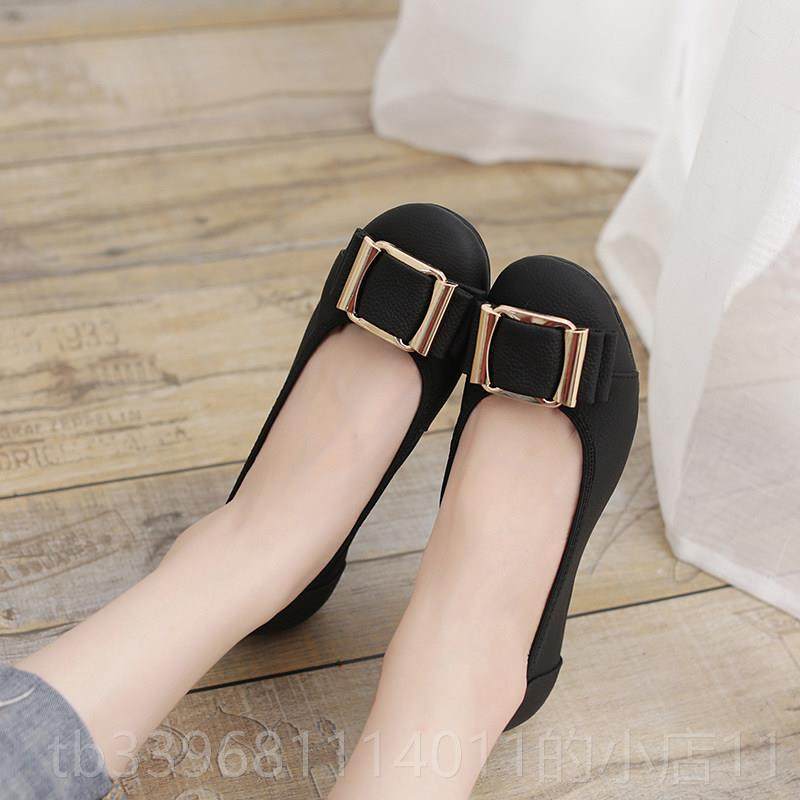 高档春妈妈鞋真秋皮软底豆豆鞋女平底单闲鞋舒适轻便女式鞋软皮皮,女鞋,浅口单鞋,淘宝优惠券,粉丝福利购,淘宝优惠卷