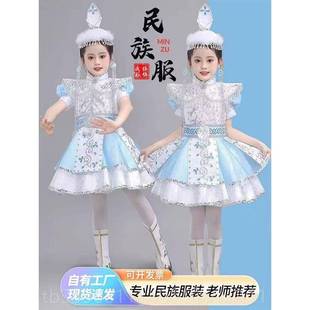 高档藏童演出服蒙古族原草上的牧歌春到草儿原女童藏式风服