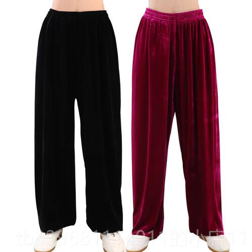 高档太极裤秋冬季金丝加厚笼服裤太极拳服装男女绒武术练灯功裤子