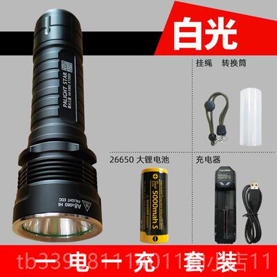 高档正品霸光手电筒8-X960第4202款A26650强手电筒光T6L2充电灯远