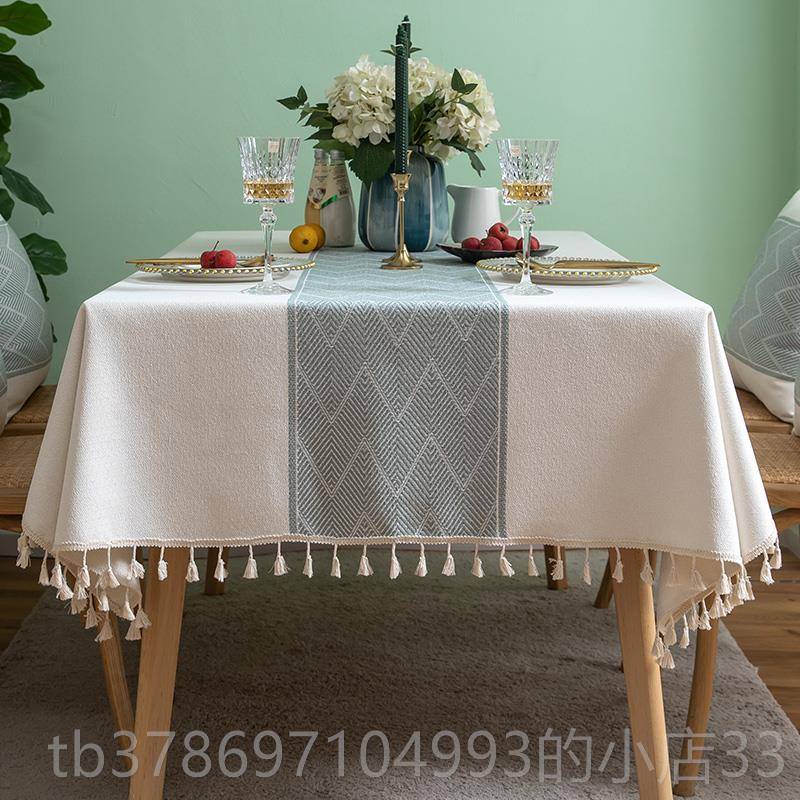 新款北欧ins风几简约现餐桌布高客级感餐厅厅代茶防尘盖布提花台