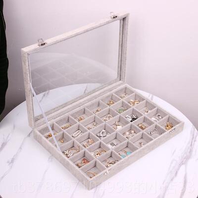 新款饰品饰盒18项链盒子耳钉耳环收纳首饰品位珠宝箱18吊坠格展示