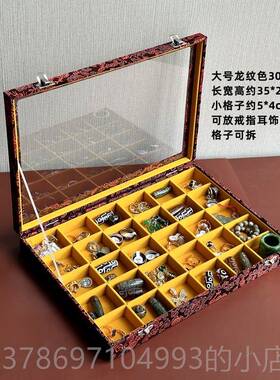 新款网红手镯首盒带盖防尘收饰纳放手串手链盒耳饰玉盒镯珠饰宝盒