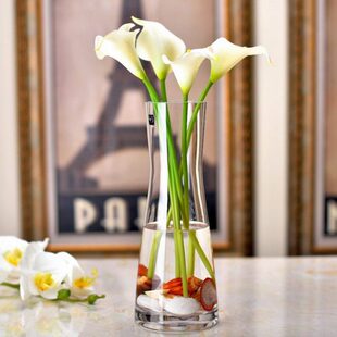 仿水晶玻璃花器花插不易碎透明插花富贵竹水养植物塑料花瓶玻璃瓶