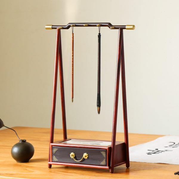 新中式高档红木毛笔挂 办公室商务桌面禅意摆件 毛笔架创意工艺品,家居饰品,装饰摆件,淘宝优惠券,粉丝福利购,淘宝优惠卷
