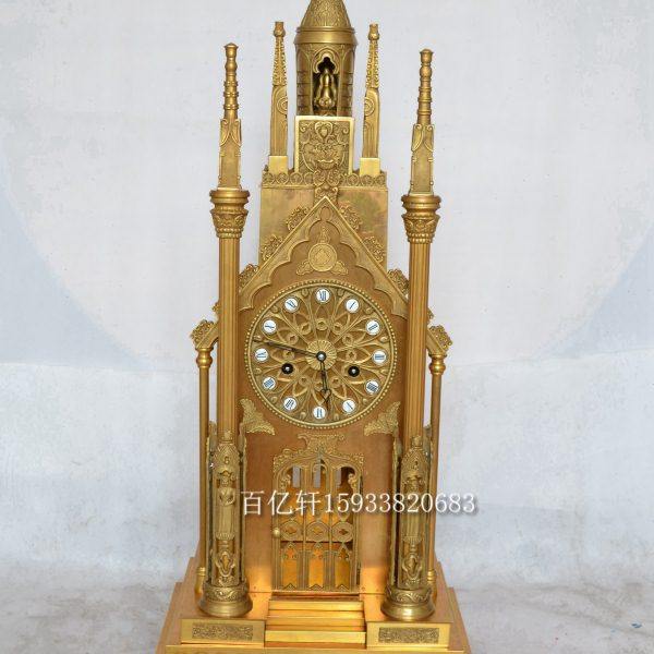 钟表纯铜机械哥特式教堂仿古董国外回流法国座钟创意工艺台钟摆钟,家居饰品,座钟,淘宝优惠券,粉丝福利购,淘宝优惠卷