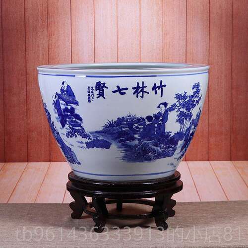 新款景德特大号陶瓷缸家用鱼客厅落地镇风水招乌财养鱼龟盆睡莲荷