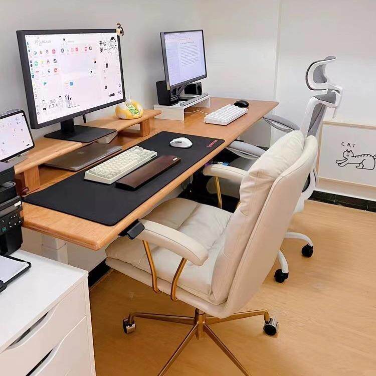 北美樱桃木桌板白蜡木工作橡台木升降桌面原餐OUY桌红木胡桃吧台