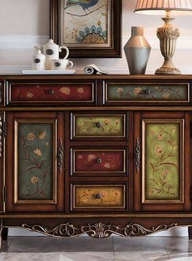 欧式餐边柜橱关实纳DJX木子美厨式玄柜备餐柜复古斗柜储物收柜家