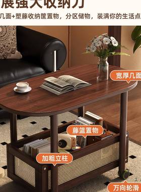 沙边几可移动茶几小推车置客厅0BIF25新款卧室床边桌中2古桌发子