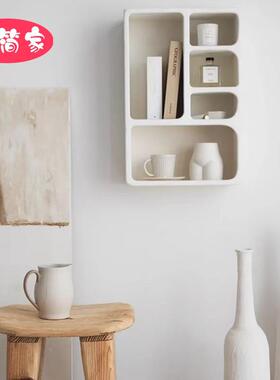 家用网红简奶油白色洞穴柜饰书柜现QLQ代约客厅奶风卧室装书架