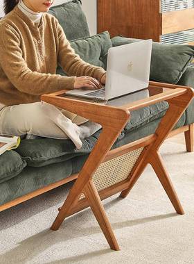 逸实木茶几沙发边桌边几39751角藤编置物架客几家厅创意小户型桌