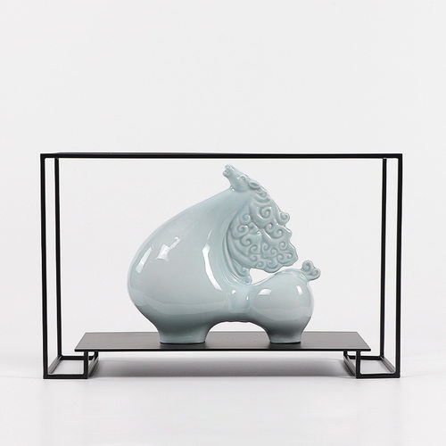 新中式展厅博古架样板间书房书柜客厅收纳展示柜软装饰品摆件套装