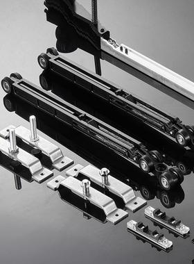 极窄铝合金吊门门件（2+1LNE/3联动）家用金属联极配窄动吊轨配件