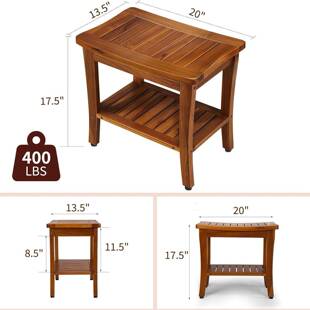 现货木室凳家用双层柚淋浴凳带储木物架浴防77558水浴室淋柚浴座