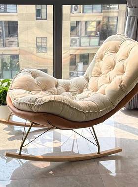 技休躺闲家用摇椅懒人椅轻奢客CJZ厅科布沙发单人网椅红摇摇椅子