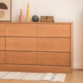 2520储柜收纳物电 简约GX 九斗柜樱黑桃卧室实木日式 木胡桃木美式