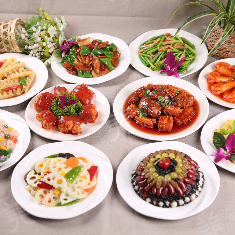 菜品摆盘模型道具装饰新品摆件菜品模型饭店展示美食创意食物排骨
