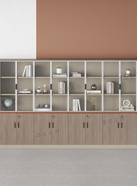 老板背柜文件柜资档料柜物景柜案柜木储质玻璃NRG门带锁柜办公室