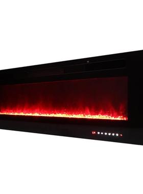 热销美欧火家用嵌入式壁炉超黑色简约薄32厚LE.D仿真600电壁炉装