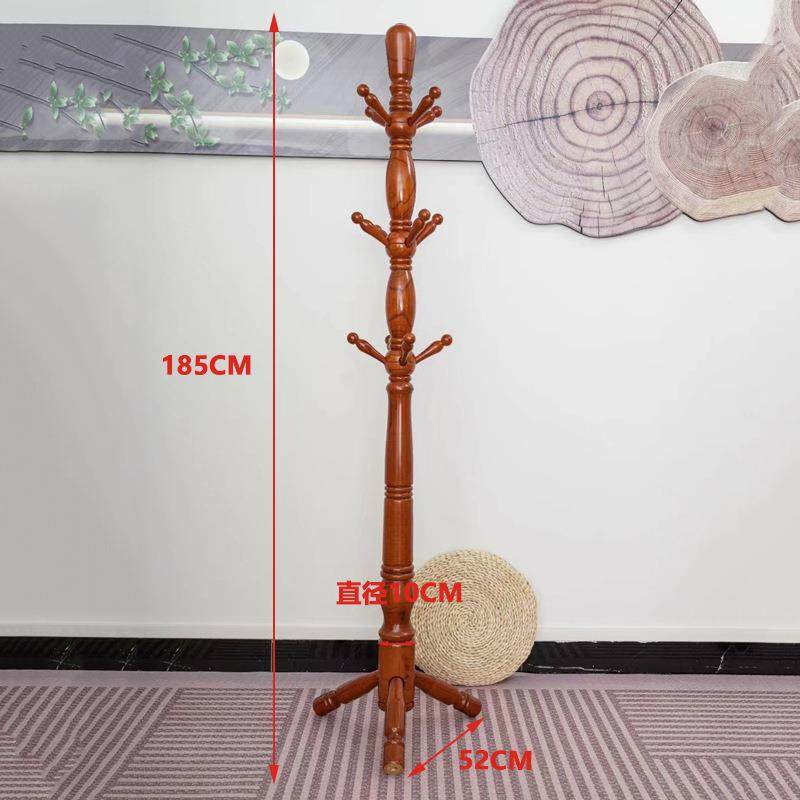 加粗白蜡木现CJG607-1衣帽架全实木地式挂衣架厅卧室落收纳衣服架
