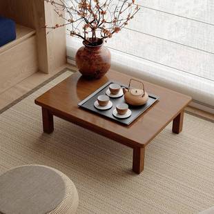 小桌子台实小型榻米茶几飘DWP窗茶桌实木长方阳形床榻上桌结写作