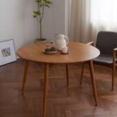 现AJK代餐轻奢缅甸木圆桌柚榫卯工艺客厅圆桌餐防桌潮防腐厅实木