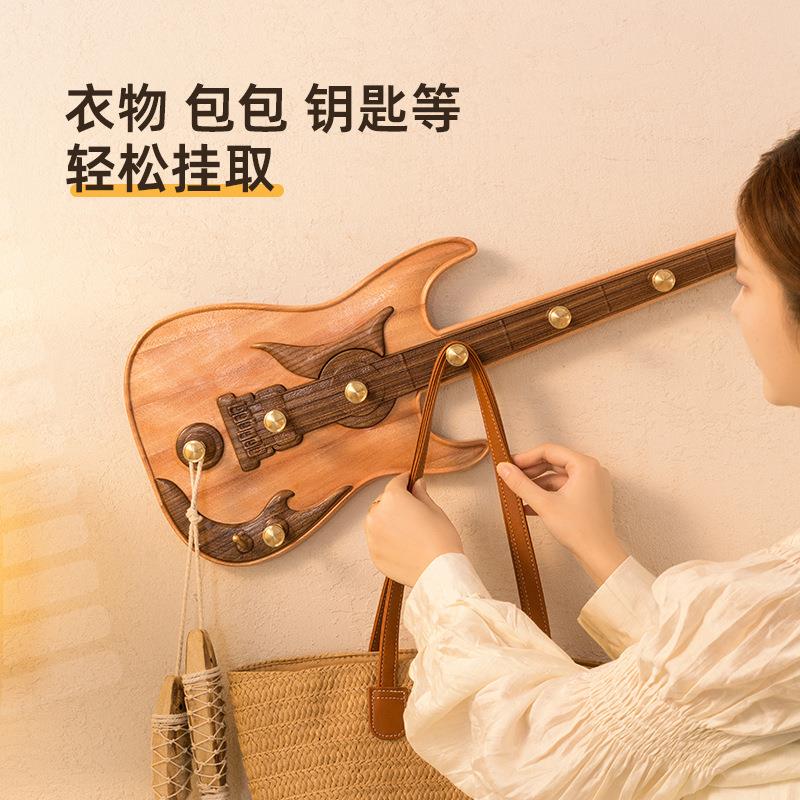 创实挂钩衣帽意架轻奢入户免孔木打制fjSbz6xY门后玄关木墙