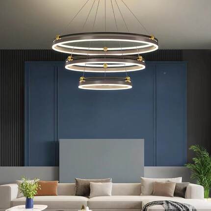 客厅吊灯简约现代轻SD-53奢材圆环灯餐厅饰大气创意个房性卧室书