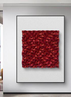 现代奢皮革立体松木饰画客轻厅过道玄装关轻抽象挂画样板JMV房奢