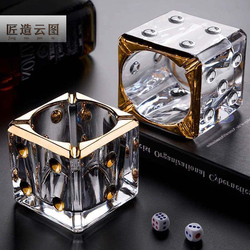 办公YVE室客厅骰子烟缸灰图创意匠造卧室玻璃防灰飞用云感家包邮