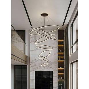 简约124现代客厅灯复式 楼别墅大吊艺灯轻奢空楼梯间灯术l吊of中t