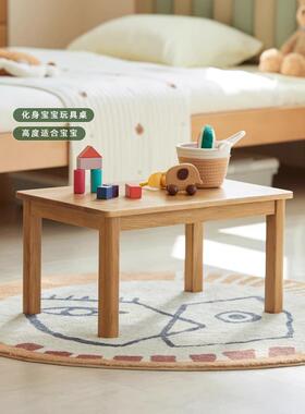 实老木UDO炕农村式榻榻米坐地吃饭矮飘窗炕几家用长桌方形小木桌