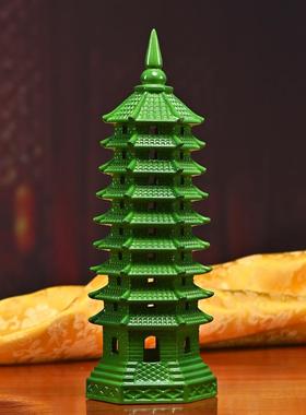 造趣瓷文昌塔九层9层家居书房办陶室桌书桌白TM-65853瓷面宝塔公